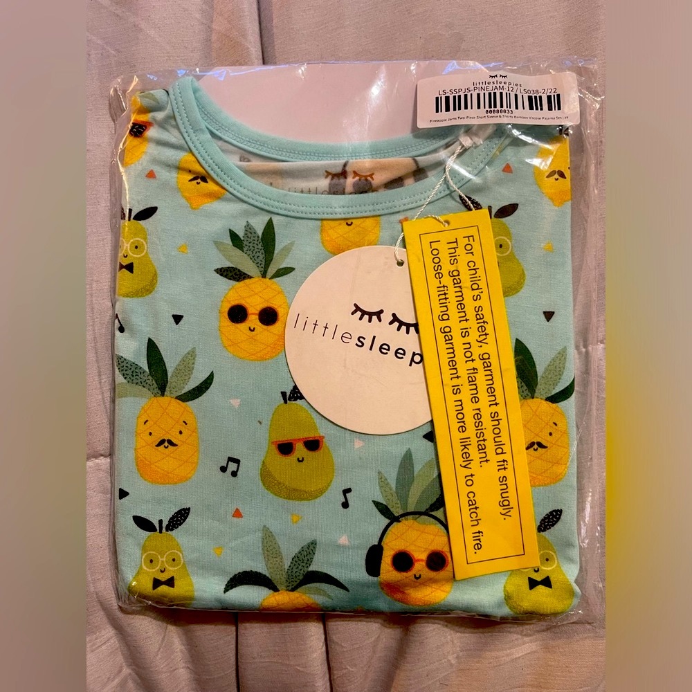 Pineapple Jams Two Piece Short Sleeve & Shorts Set 3T Little Sleepies